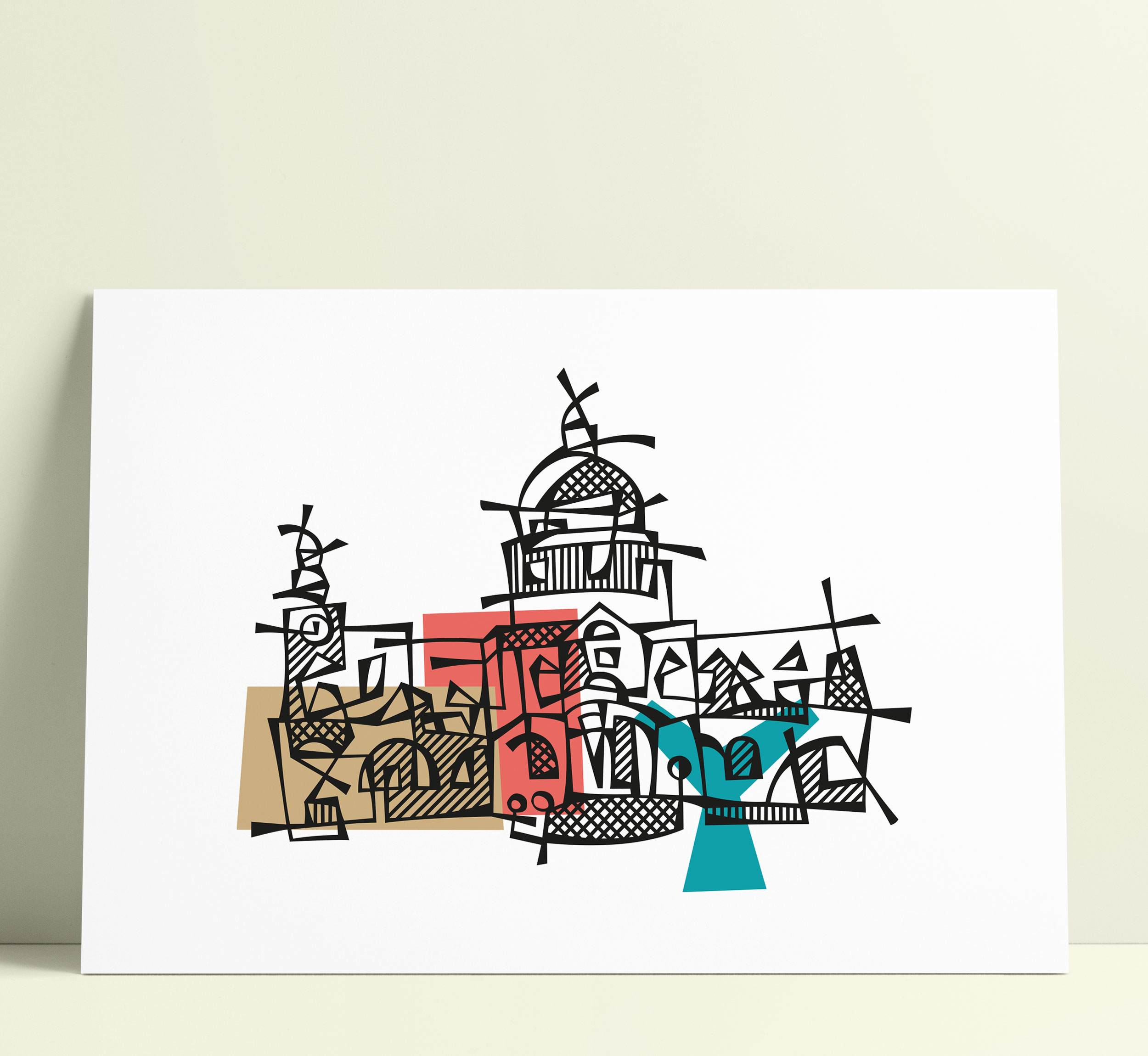 London St Paul's Cathedral Illustration Art Wall Decoration